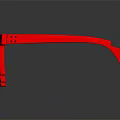 Red Pixel Style Jewelry With Reflective Surface And Modern Fashion Design