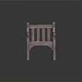 Wooden Outdoor Leisure Chair With Armrests Slatted Backrest And Sturdy Frame