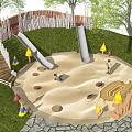 Children's play area Modern play equipment 3d model