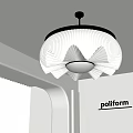 Poliform Modern White Pleated Circular Chandelier With Central Light Design 3d model