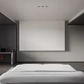 Modern Hotel Guest Room With Bed Sofa Coffee Table Open Layout Gray Tones Marble Accents