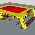 NIS Gas Station Exterior With Red And Yellow Building And Fuel Pumps