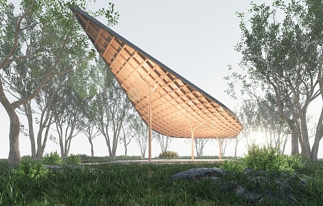 New Chinese Pavilion Landscape Gallery Landscape Structures Rest Architecture Landscape Pavilion 3d model