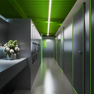 Modern toilet corridor 3d model