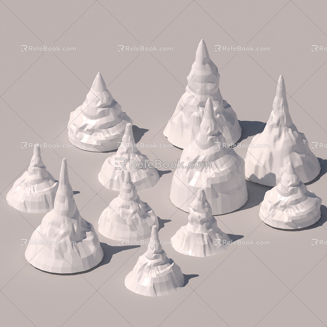 Iceberg Ice Cone Ice Arrow Ice Block Stone Mountain Big Mountain Triangle Mountain Foam Carved Hill 3d model