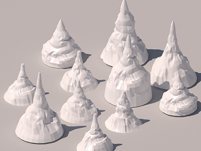 Iceberg Ice Cone Ice Arrow Ice Block Stone Mountain Big Mountain Triangle Mountain Foam Carved Hill 3d model