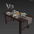 Desktop Tableware Combination Vase Goblet 3d model