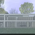 Modern Detached Villa With Swimming Pool Lush Lawn And Surrounding Trees
