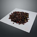 Heap of Whole Black Peppercorns Placed On White Paper Against Gray Background