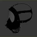 Black Military Weapon Protective Gas Mask With Dual Filters And Clear Visor