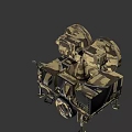 Military Style Camouflage Painted Industrial Equipment With Dual Circular Radar Antennas On Trailer Mounted Frame
