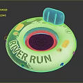 Comfortable Inflatable River Run Swim Ring with Blue Backrest and White Design for Water Activities