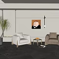 Modern Casual Sofa Combination Single Sofa 3d model