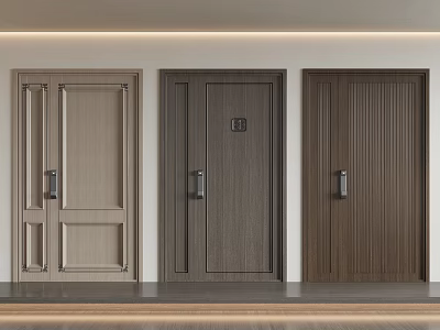 Modern Composite Doors With Three Different Styles For Interior 3d model