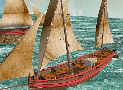 Chinese wooden sailboat 3d model