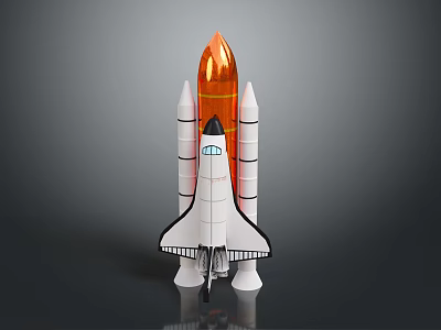 modern rocket launch vehicle large rocket manned rocket 3d model