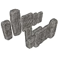 Natural Textured Stone And Wood Decorative Blocks With Rough Surface And Organic Patterns