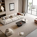 Modern sofa coffee table combination 3d model