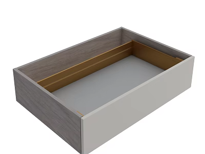 Modern Cabinet Drawer With Gray Panel And Wooden Interior Storage Design 3d model