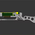 Modern Tactical Weapon With Metallic Structure Green Yellow Components And Hole Design 3d model
