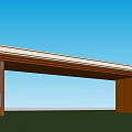 Modern Entrance Gate Design For Shidaowan New Project With Wooden Columns And Stone Wall