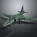Green Camouflage Military Aircraft Model With Brazilian Wing Insignia And Landing Gear