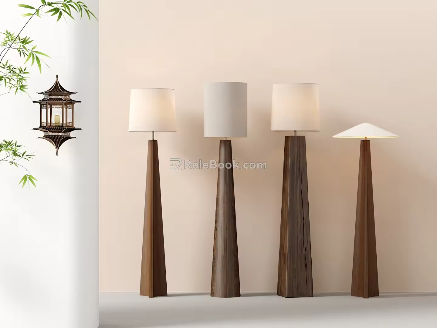 Quiet Ancient Floor Lamp Chandelier 3d model