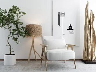 Modern Single Sofa Single Chair Sofa Coffee Table 3d model