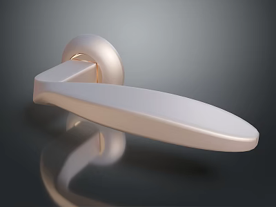 Sleek Modern Golden Door Handle With Reflective Surface And Contemporary Design 3d model
