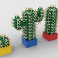 LEGO toy blocks cactus plant 3d model