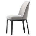 Modern Style Dining Chairs With Light Colored Fabric And Dark Sleek Legs