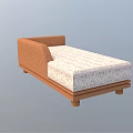 Modern Sectional Sofa With Brown Armrest And Patterned Comfortable Soft Cushion