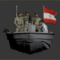 Military Patrol Boat With Military Personnel And Iranian Flag On Deck