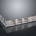 Ancient Stone Building Model With Multiple Arches And Detailed Wall Design