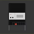 Vintage Computer Tape Drive With Black White Panel Red Button And Display Screen 3d model