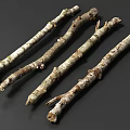 Natural Rustic Stone Wood Branches With Rough Bark Texture For Decorative Crafts