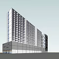 Contemporary Office Building Complex Featuring Two Towers And Glass Facade Design 3d model