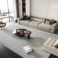 Modern sofa coffee table combination 3d model