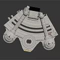 Futuristic Sci Fi Mechanical Structure With Cylindrical Modules And Circular Platform