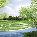 Modern Park Park Landscape Garden Trail Landscape 3d model