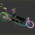Modern Blue Frame Cargo Bike Featuring Black Cargo Area And Handlebars
