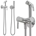 Modern Chrome Shower System With Handheld Sprayer Flexible Hose And Control Valve 3d model