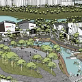 Modern Scenic Industrial Park With Natural Water Features Green Spaces And Walkways