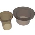 Gold And Bronze Cylindrical Decorative Objects With Shiny Round Tops 3d model