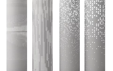 Perforated plate luminous column aluminum veneer transparent column 3d model