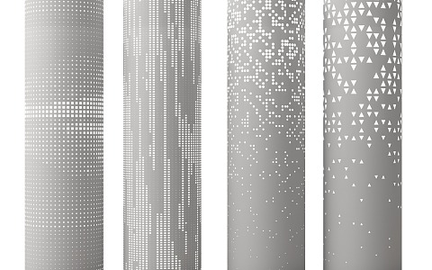 Perforated plate luminous column aluminum veneer transparent column 3d model