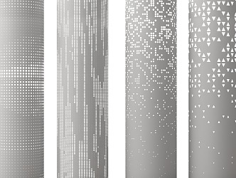 Perforated plate luminous column aluminum veneer transparent column 3d model