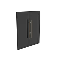 Modern Swing Door Design with Glass Panel Brass Handle and Black Frame 3d model