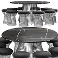 VENEXIA dining table and chair combination 3d model