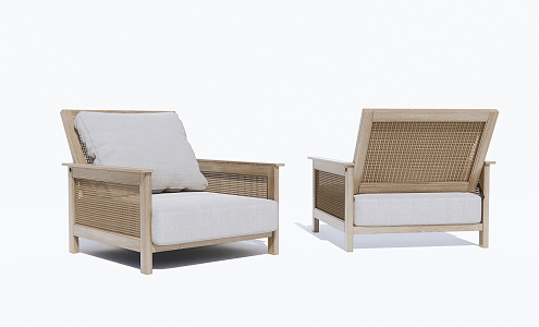 Japanese-style single sofa 3d model